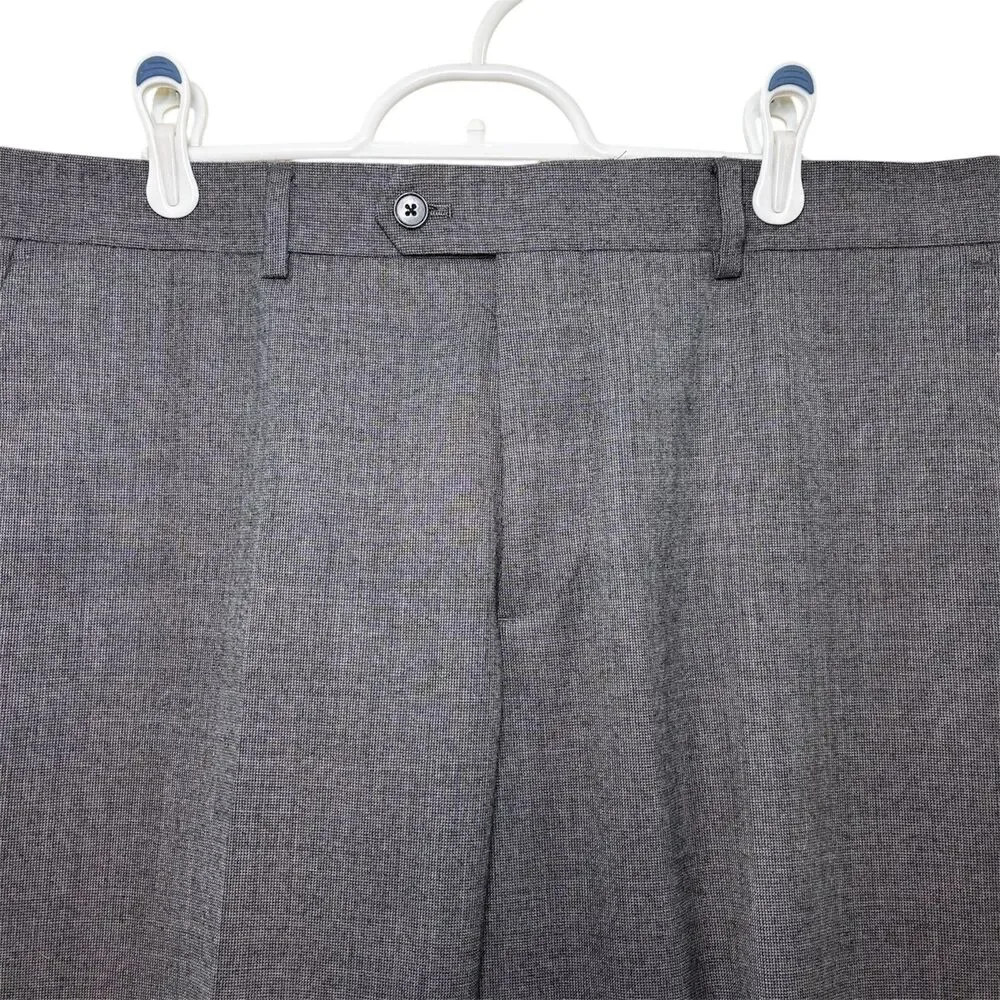 Broletto Flat Front Dress Pants Grey Wool Blend Size 34Wx32L